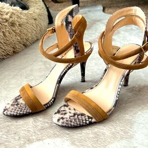Snake skin print and suede 3 1/2 inch heels by Jessica Simpson